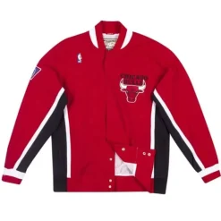 Men Mitchell & Ness Jackets & Outerwear-Authentic Warm Up Jacket Chicago Bulls 1996-97