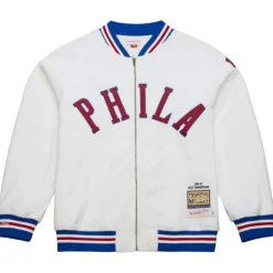 Men Mitchell & Ness Jackets & Outerwear-Authentic Wilt Chamberlain Philadelphia 76Ers 1966-67 Shooting Shirt