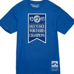 Men Mitchell & Ness T-Shirts & Tops-Back To Back World Series Tee Toronto Blue Jays