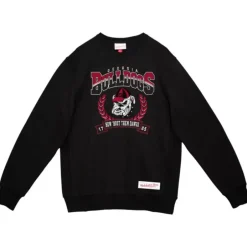 Men Mitchell & Ness Hoodies & Sweatshirts-Baseline Crew University Of Georgia