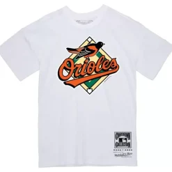 Men Mitchell & Ness T-Shirts & Tops-Basic Logo 5 Tee Baltimore Orioles
