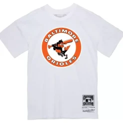 Men Mitchell & Ness T-Shirts & Tops-Basic Logo 2 Tee Baltimore Orioles