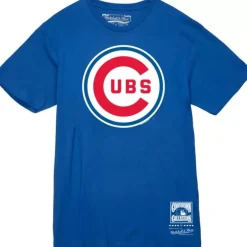Men Mitchell & Ness T-Shirts & Tops-Basic Logo 4 Tee Chicago Cubs