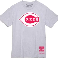 Men Mitchell & Ness T-Shirts & Tops-Basic Logo 3 Tee Cincinnati Reds