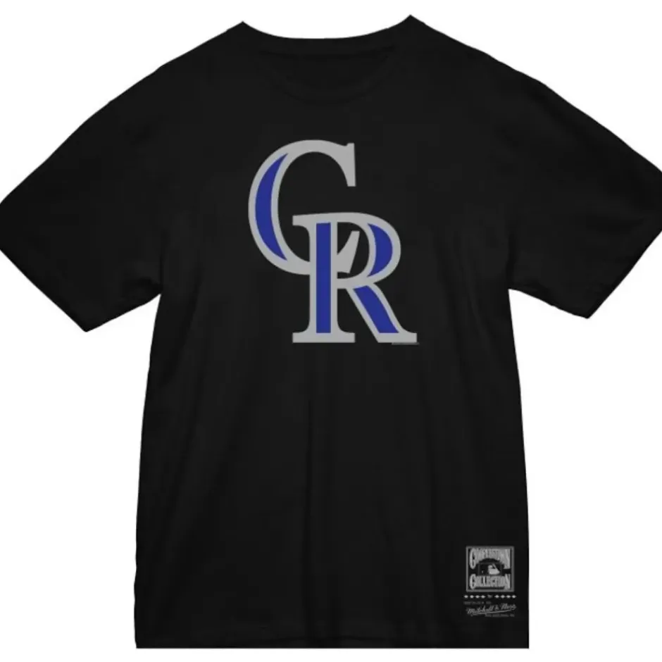 Men Mitchell & Ness T-Shirts & Tops-Basic Logo 2 Tee Colorado Rockies