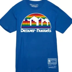 Men Mitchell & Ness T-Shirts & Tops-Basic Logo 3 Tee Denver Nuggets