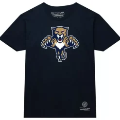 Men Mitchell & Ness T-Shirts & Tops-Basic Logo 3 Tee Florida Panthers