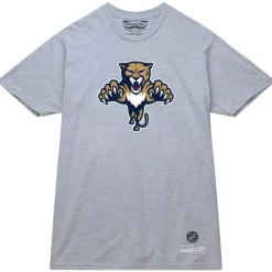 Men Mitchell & Ness T-Shirts & Tops-Basic Logo 3 Tee Florida Panthers