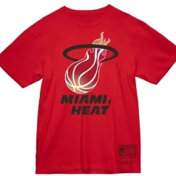 Men Mitchell & Ness T-Shirts & Tops-Basic Logo 1 Tee Miami Heat
