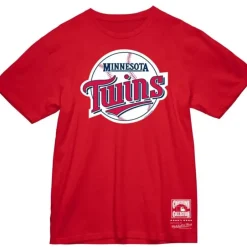 Men Mitchell & Ness T-Shirts & Tops-Basic Logo 3 Tee Minnesota Twins