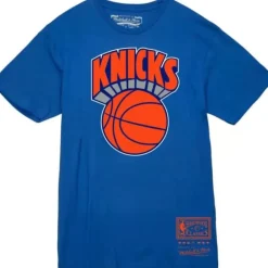 Men Mitchell & Ness T-Shirts & Tops-Basic Logo 2 Tee New York Knicks