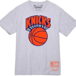 Men Mitchell & Ness T-Shirts & Tops-Basic Logo 2 Tee New York Knicks