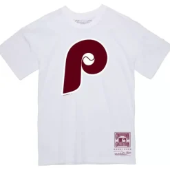 Men Mitchell & Ness T-Shirts & Tops-Basic Logo 1 Tee Philadelphia Phillies