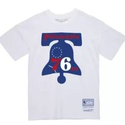 Men Mitchell & Ness T-Shirts & Tops-Basic Logo 1 Tee Philadelphia 76Ers