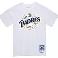 Men Mitchell & Ness T-Shirts & Tops-Basic Logo 3 Tee San Diego Padres