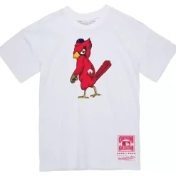 Men Mitchell & Ness T-Shirts & Tops-Basic Logo 1 Tee St. Louis Cardinals