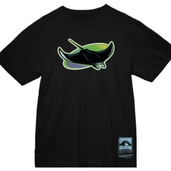 Men Mitchell & Ness T-Shirts & Tops-Basic Logo 4 Tee Tampa Bay Rays