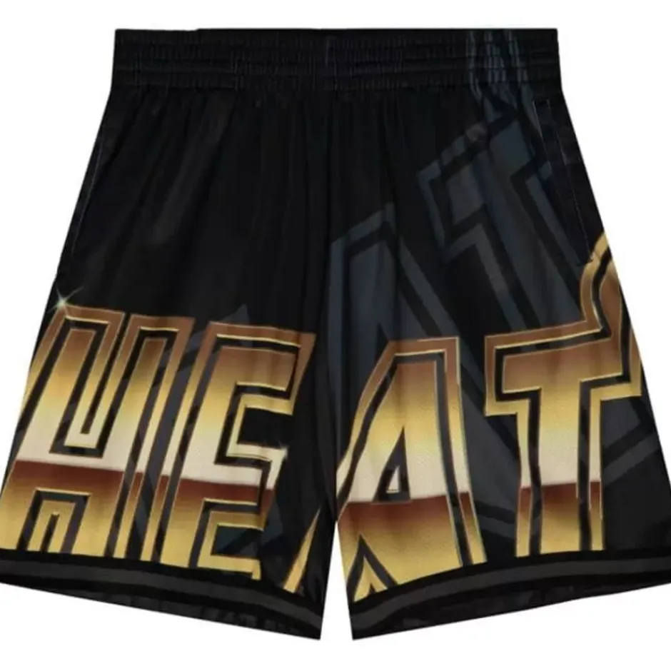 Men Mitchell & Ness Shorts-Big Face 4.0 Fashion Shorts Miami Heat