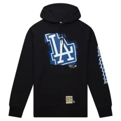 Men Mitchell & Ness Hoodies & Sweatshirts-Big Face 7.0 Hoodie Los Angeles Dodgers