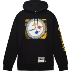 Men Mitchell & Ness Hoodies & Sweatshirts-Big Face 7.0 Hoodie Pittsburgh Steelers