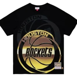 Men Mitchell & Ness T-Shirts & Tops-Big Face 4.0 Ss Tee Houston Rockets