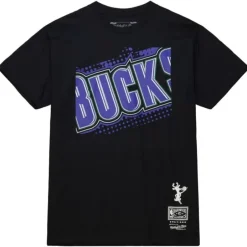 Men Mitchell & Ness T-Shirts & Tops-Big Face 7.0 Ss Tee Milwaukee Bucks