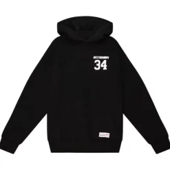 Men Mitchell & Ness Hoodies & Sweatshirts-Big Face B/W Pullover Players Association - Nba Giannis Antetokounmpo