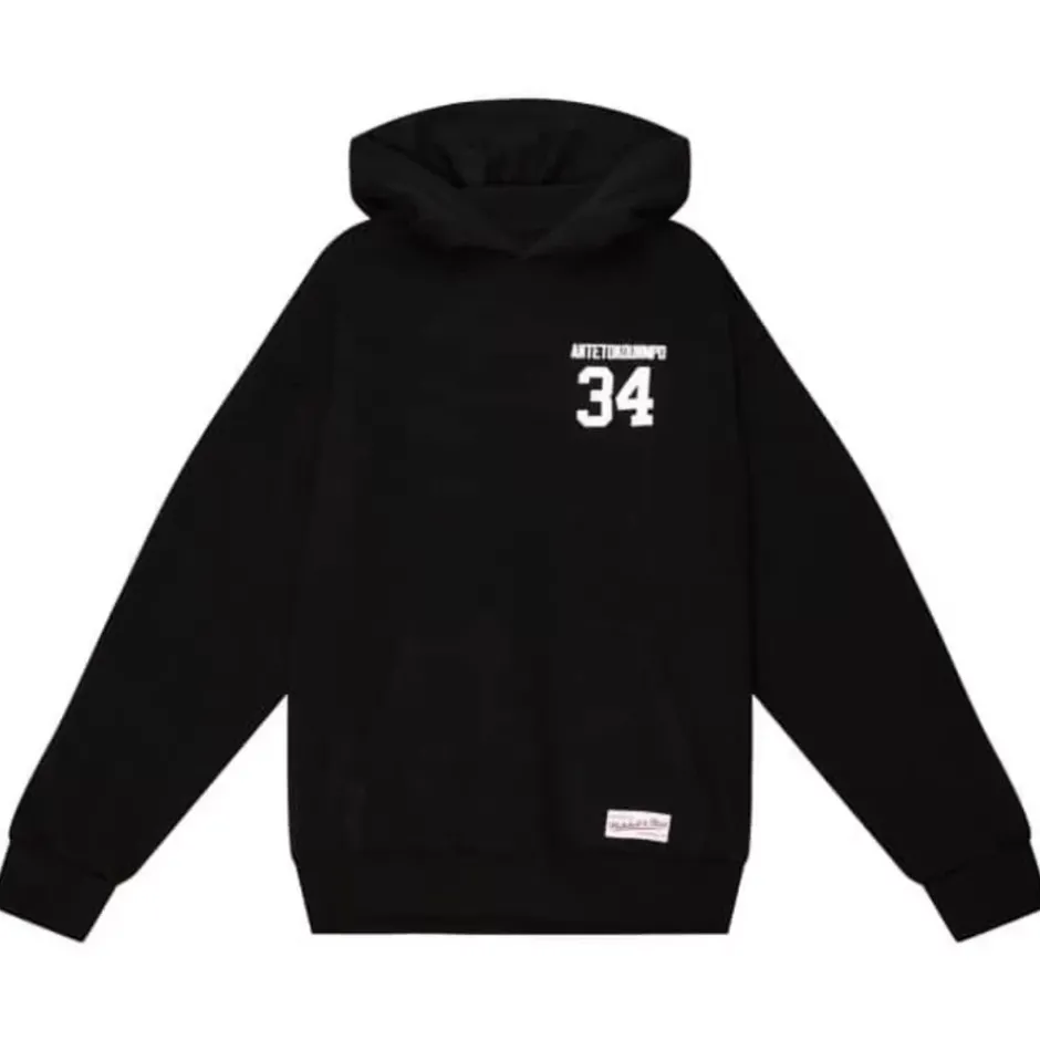 Men Mitchell & Ness Hoodies & Sweatshirts-Big Face B/W Pullover Players Association - Nba Giannis Antetokounmpo