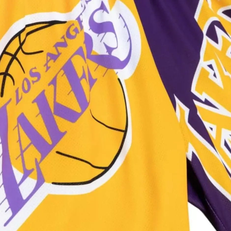 Men Mitchell & Ness Shorts-Big Face Fashion Shorts 5.0 Los Angeles Lakers