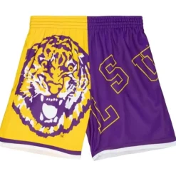 Men Mitchell & Ness Shorts-Big Face Fashion Shorts 5.0 Louisiana State University