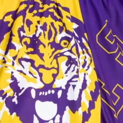 Men Mitchell & Ness Shorts-Big Face Fashion Shorts 5.0 Louisiana State University