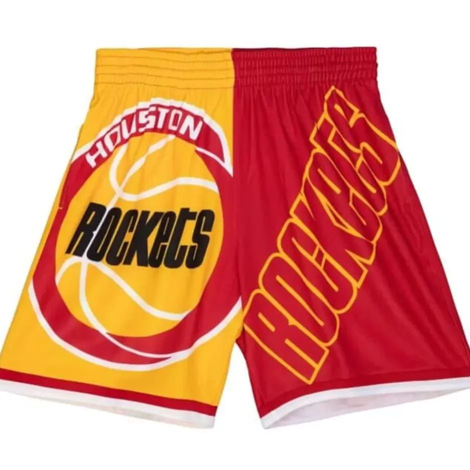 Men Mitchell & Ness Shorts-Big Face Fashion Shorts 5.0 Houston Rockets