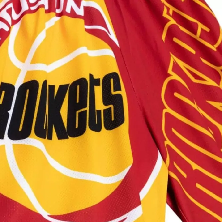 Men Mitchell & Ness Shorts-Big Face Fashion Shorts 5.0 Houston Rockets