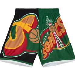 Men Mitchell & Ness Shorts-Big Face Fashion Shorts 5.0 Seattle Supersonics