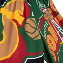 Men Mitchell & Ness Shorts-Big Face Fashion Shorts 5.0 Seattle Supersonics