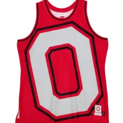 Men Mitchell & Ness T-Shirts & Tops-Big Face Fashion Tank Ohio State