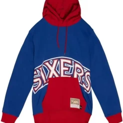 Men Mitchell & Ness Hoodies & Sweatshirts-Big Face Hoodie 5.0 Philadelphia 76Ers