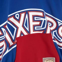 Men Mitchell & Ness Hoodies & Sweatshirts-Big Face Hoodie 5.0 Philadelphia 76Ers
