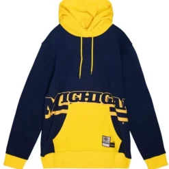 Men Mitchell & Ness Hoodies & Sweatshirts-Big Face Hoodie 5.0 University Of Michigan