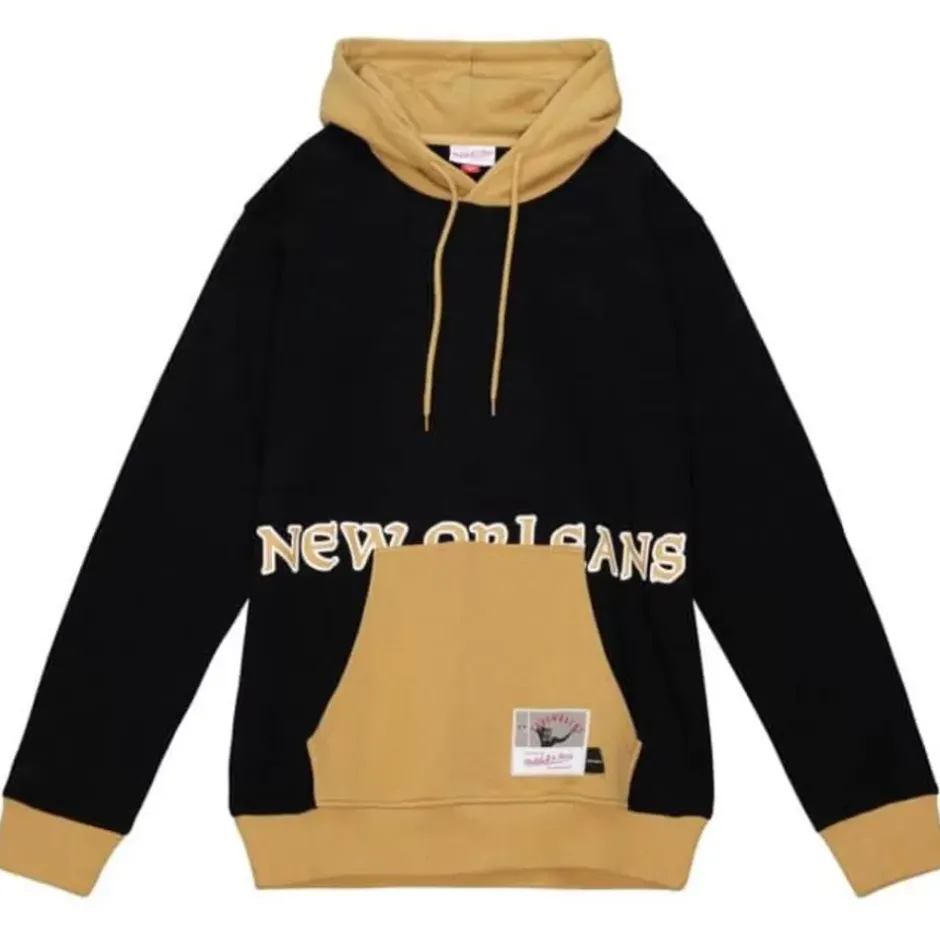 Men Mitchell & Ness Hoodies & Sweatshirts-Big Face Hoody 5.0 New Orleans Saints
