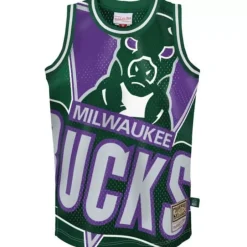 Youth Mitchell & Ness Big Kids-Big Face Jersey Milwaukee Bucks