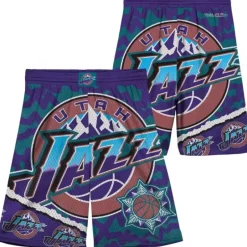 Youth Mitchell & Ness Big Kids-Big Face Jumbotron Mesh Shorts Utah Jazz