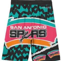 Youth Mitchell & Ness Big Kids-Big Face Jumbotron Mesh Shorts San Antonio Spurs