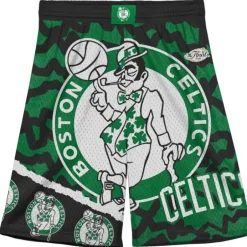 Youth Mitchell & Ness Big Kids-Big Face Jumbotron Mesh Shorts Boston Celtics