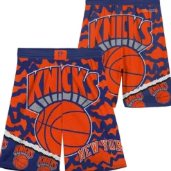 Youth Mitchell & Ness Big Kids-Big Face Jumbotron Mesh Shorts New York Knicks