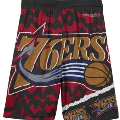 Youth Mitchell & Ness Big Kids-Big Face Jumbotron Mesh Shorts Philadelphia 76Ers
