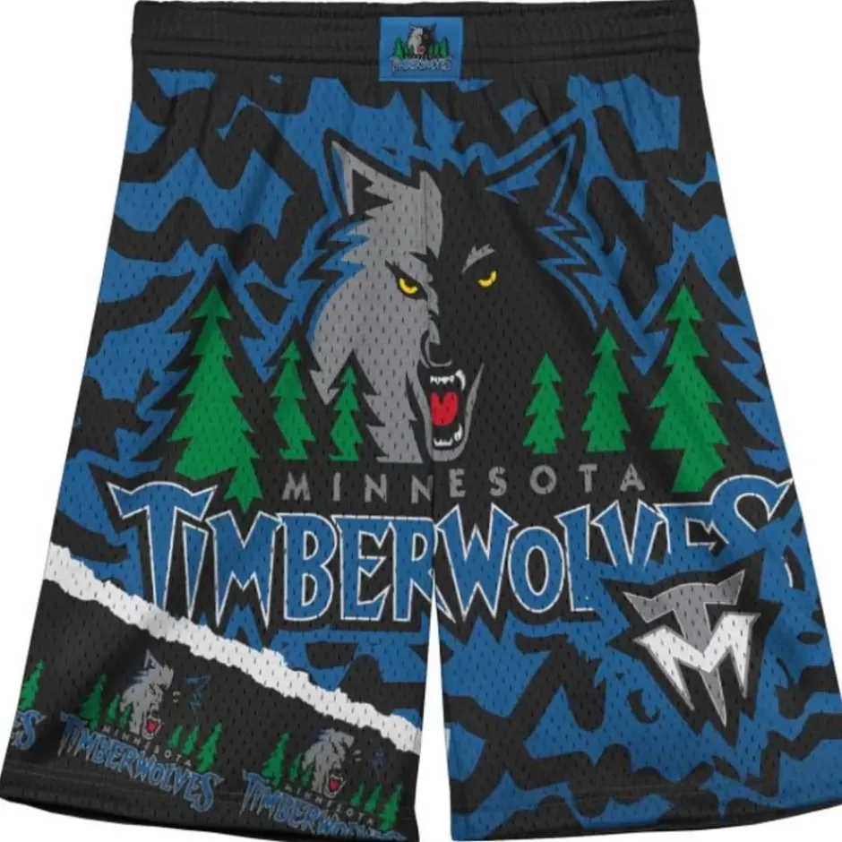 Youth Mitchell & Ness Big Kids-Big Face Jumbotron Mesh Shorts Minnesota Timberwolves