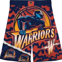 Youth Mitchell & Ness Big Kids-Big Face Jumbotron Mesh Shorts Golden State Warriors