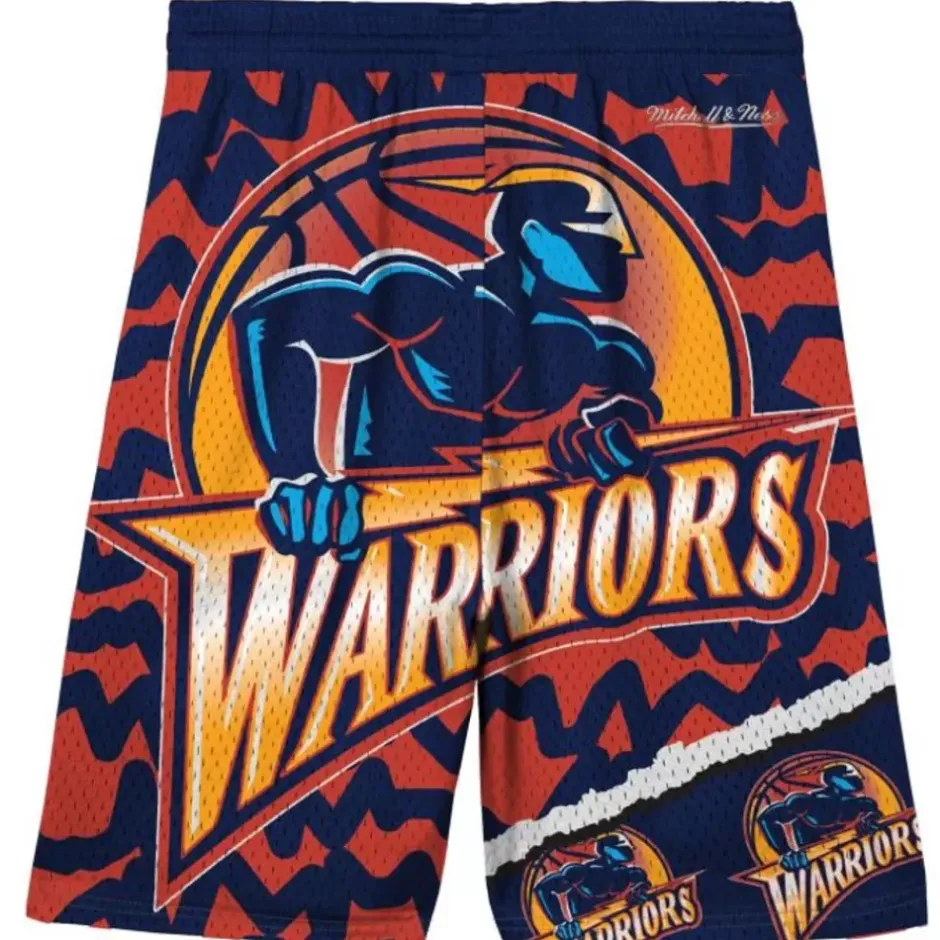 Youth Mitchell & Ness Big Kids-Big Face Jumbotron Mesh Shorts Golden State Warriors