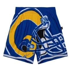 Men Mitchell & Ness Shorts-Big Face Shorts Los Angeles Rams
